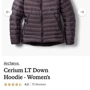 Arc'teryx Dark Purple Cerium LT quilted hooded jacket